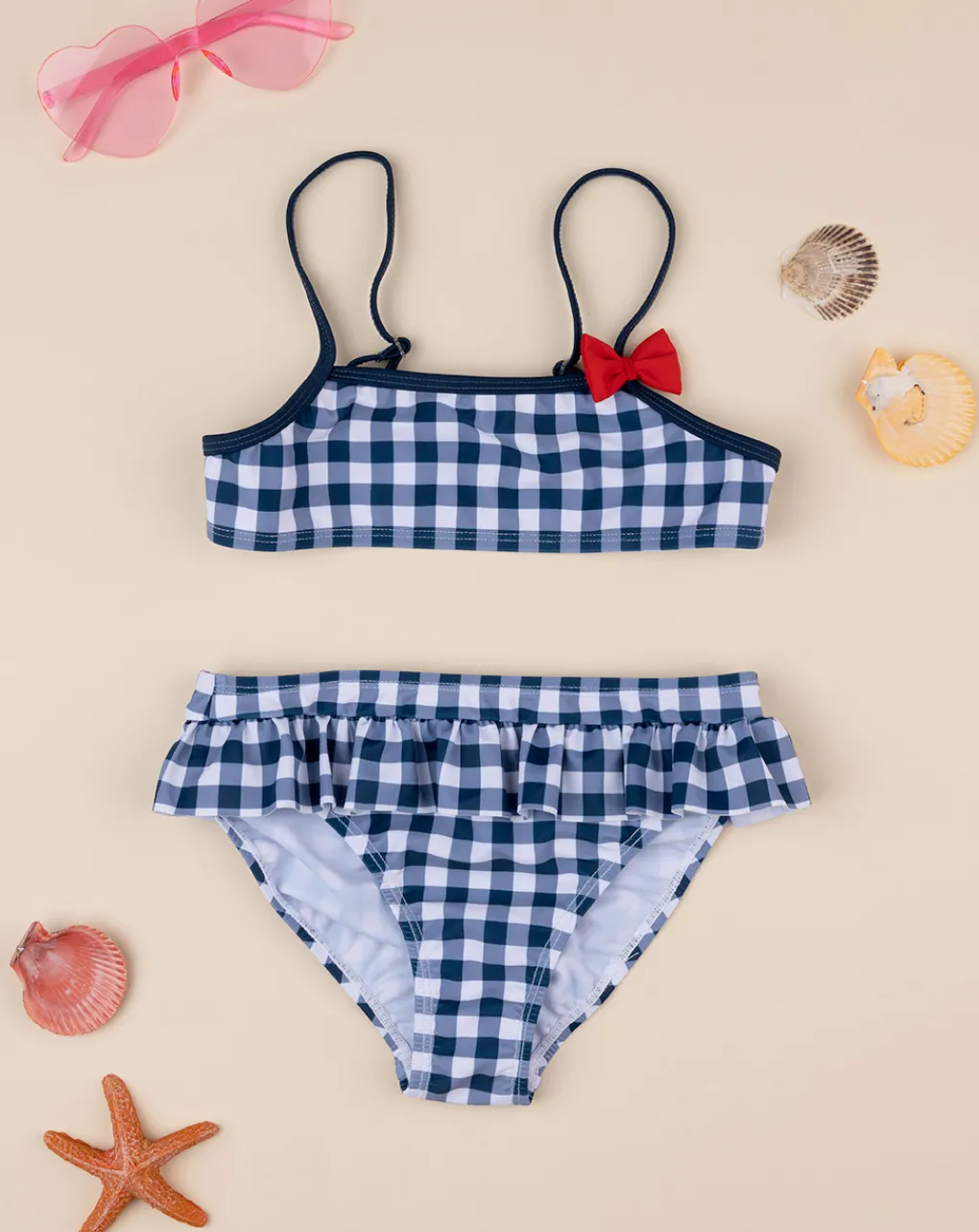 Prenatal Costumi Interi E Bikini-Bikini Bambina Vicky Blu E Bianco
