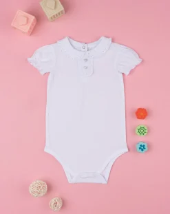 Prenatal Magliette Camicie E Body-Body Bimba Bianco Sangallo