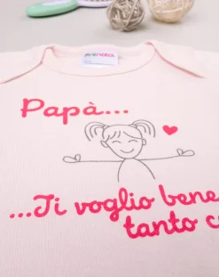 Prenatal Body Intimo E Calze-Body Mezze Maniche Bimba Rosa Con Stampa