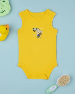 Prenatal Magliette E Body Intimi-Body Spalla Larga Neonato Con Stampa Giallo