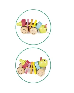 Goula Giochi Primi Mesi-Bruco Trainabile In Legno -