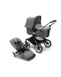 Bugaboo Trio E Duo-Fox 3 Navicella E Passeggino Telaio Graphitetessuti E Cappottina Grey Melange