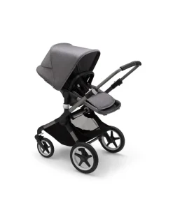 Bugaboo Trio E Duo-Fox 3 Navicella E Passeggino Telaio Graphitetessuti E Cappottina Grey Melange