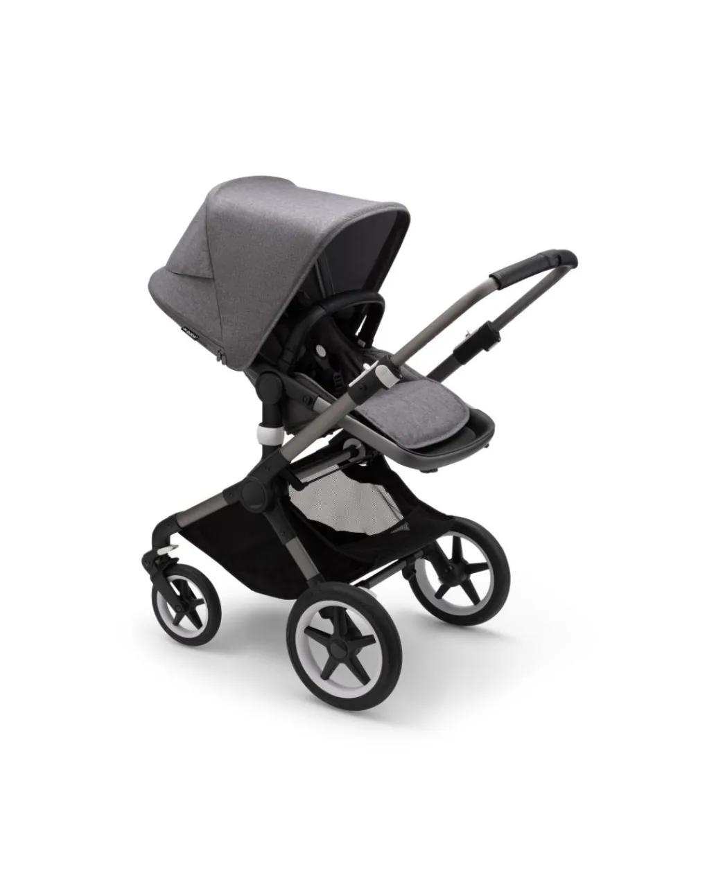 Bugaboo Trio E Duo-Fox 3 Navicella E Passeggino Telaio Graphitetessuti E Cappottina Grey Melange