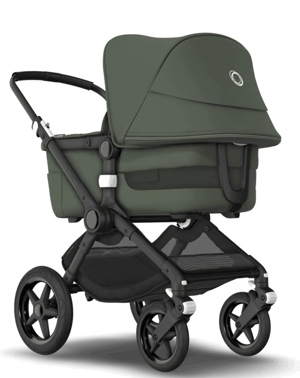 Bugaboo Trio E Duo-Fox 3 Navicella E Passeggino Telaio Blacktessuti E Cappottina Forest Green