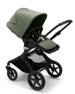 Bugaboo Trio E Duo-Fox 3 Navicella E Passeggino Telaio Blacktessuti E Cappottina Forest Green