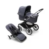 Bugaboo Trio E Duo-Fox 3 Navicella E Passeggino Telaio Graphitetessuti E Cappottina Stormy Blue