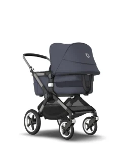 Bugaboo Trio E Duo-Fox 3 Navicella E Passeggino Telaio Graphitetessuti E Cappottina Stormy Blue
