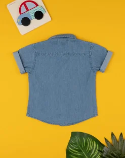 Prenatal Magliette Camicie E Body-Camicia Chambry Bimbo Blu Denim