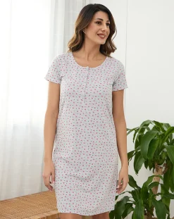 Prenatal Pigiami E Camicie Da Notte-Camicia Da Notte Premaman Allattamento Fantasia Cuori