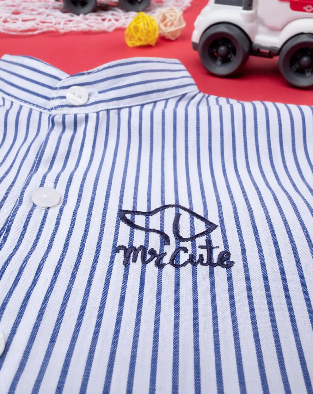 Prenatal Magliette Camicie E Body-Camicia Rigata Mezza Manica Bimbo Elegant