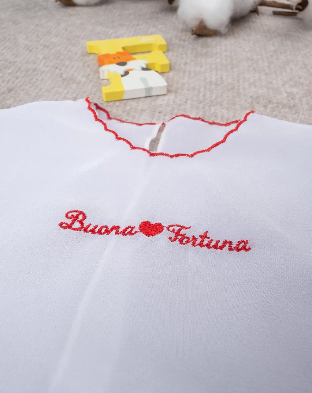 Prenatal Camicini Della Fortuna-Camicino Seta Girl Rosso