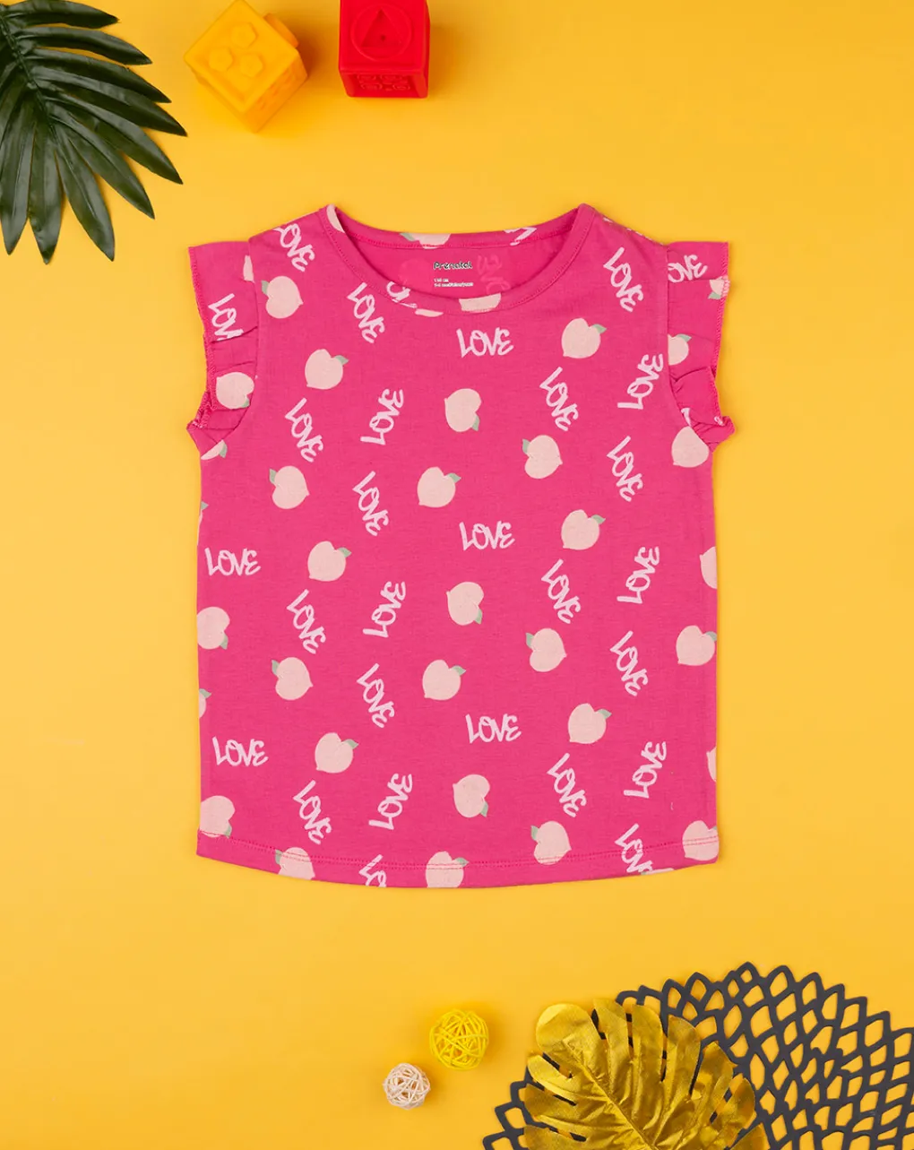 Prenatal Magliette E Camicie-Canotta Fucsia Stampa Allover Frutta