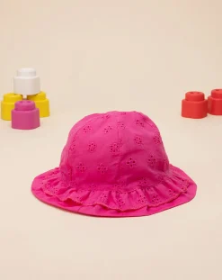 Prenatal Cappelli E Accessori-Cappello Bimba Fucsia Sangallo