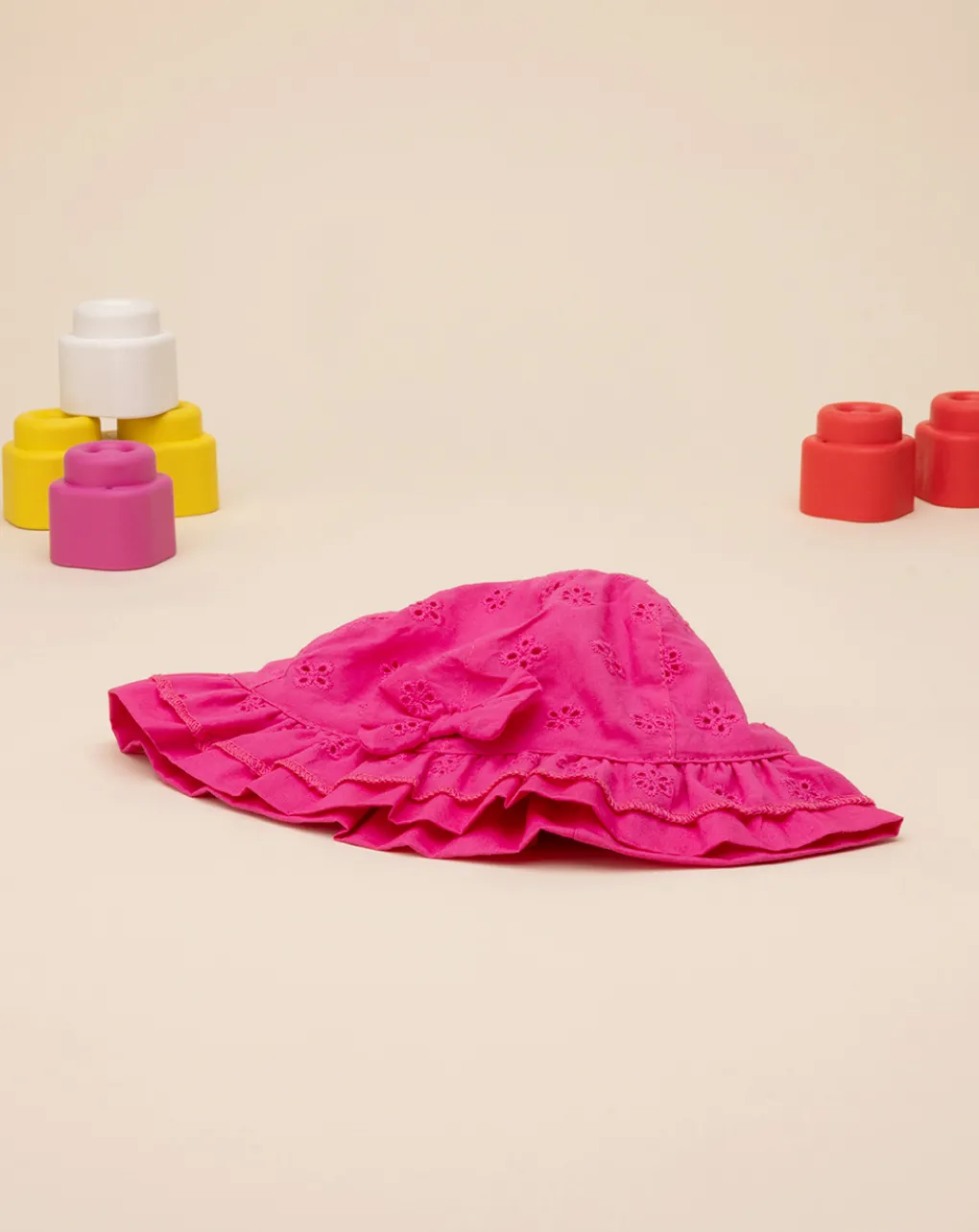 Prenatal Cappelli E Accessori-Cappello Bimba Fucsia Sangallo