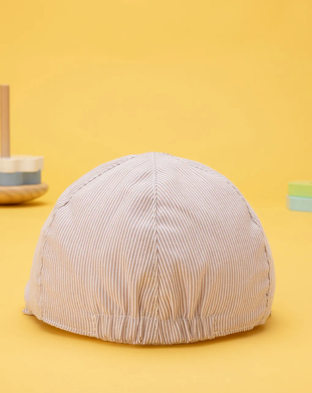 Prenatal Cappellini Cuffiette E Muffole-Cappello Bimbo Baseball Rigato Lino