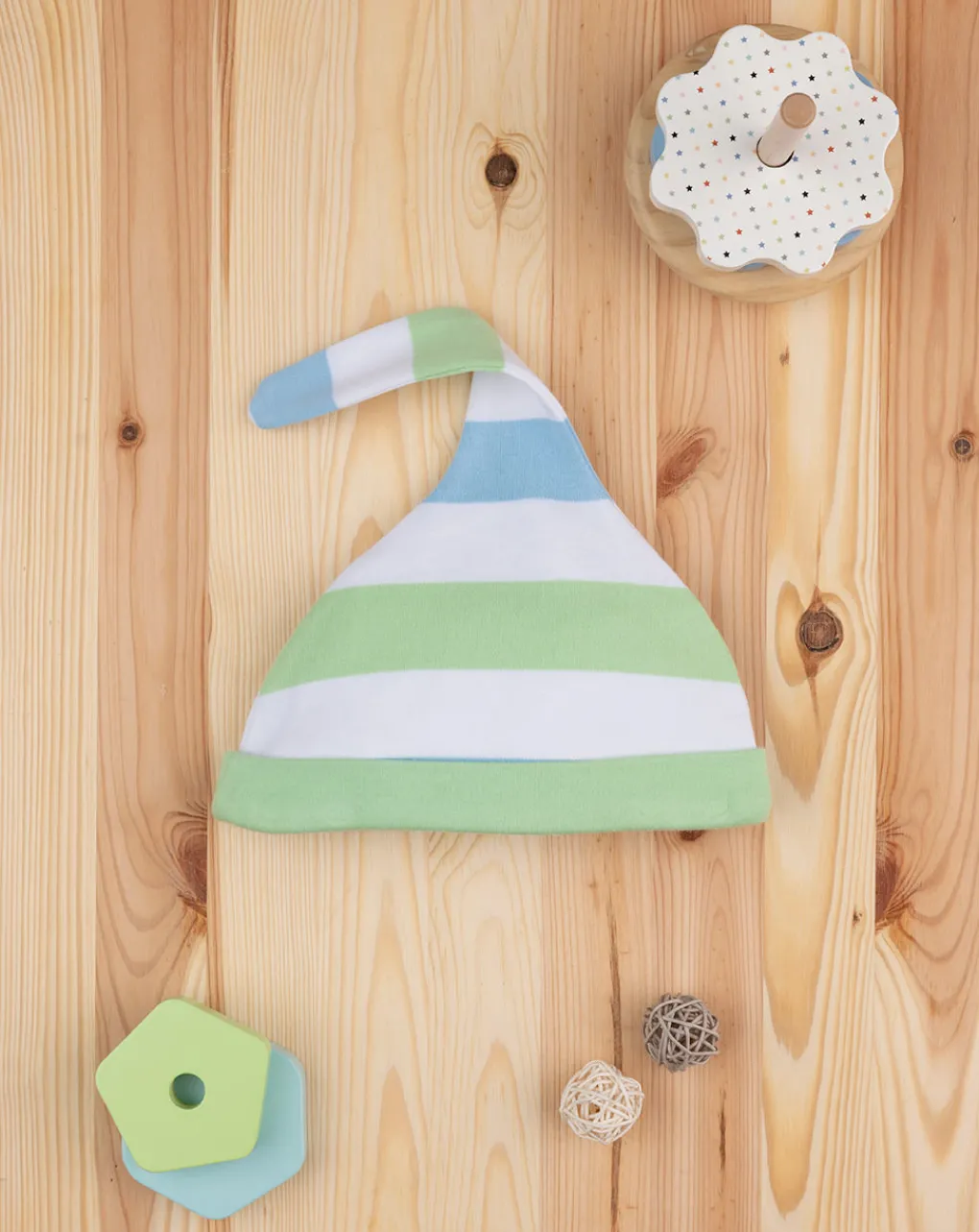 Prenatal Cappellini Cuffiette E Muffole-Cappello Bimbo Rigato "Cagnolino”
