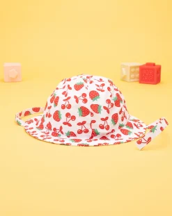 Prenatal Cappellini Cuffiette E Muffole-Cappello Estivo Bimba "Fragole”