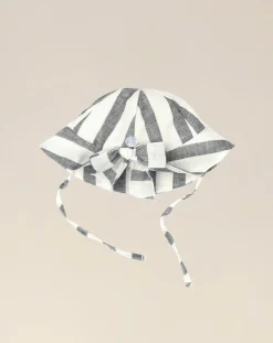 Prenatal Cappellini Cuffiette E Muffole-Cappello Per Neonata A Righe In Lino