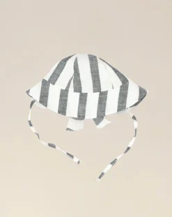 Prenatal Cappellini Cuffiette E Muffole-Cappello Per Neonata A Righe In Lino