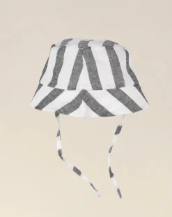 Prenatal Cappellini Cuffiette E Muffole-Cappello Per Neonato A Righe In Lino