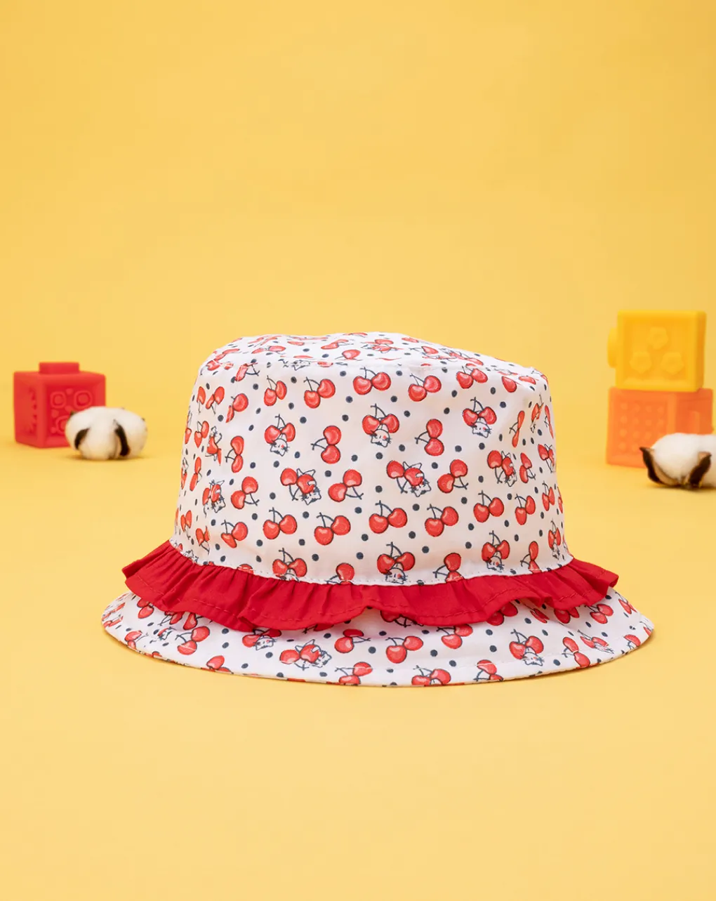 Prenatal Cappelli E Accessori-Cappello Pescatore Bimba Ciliegie