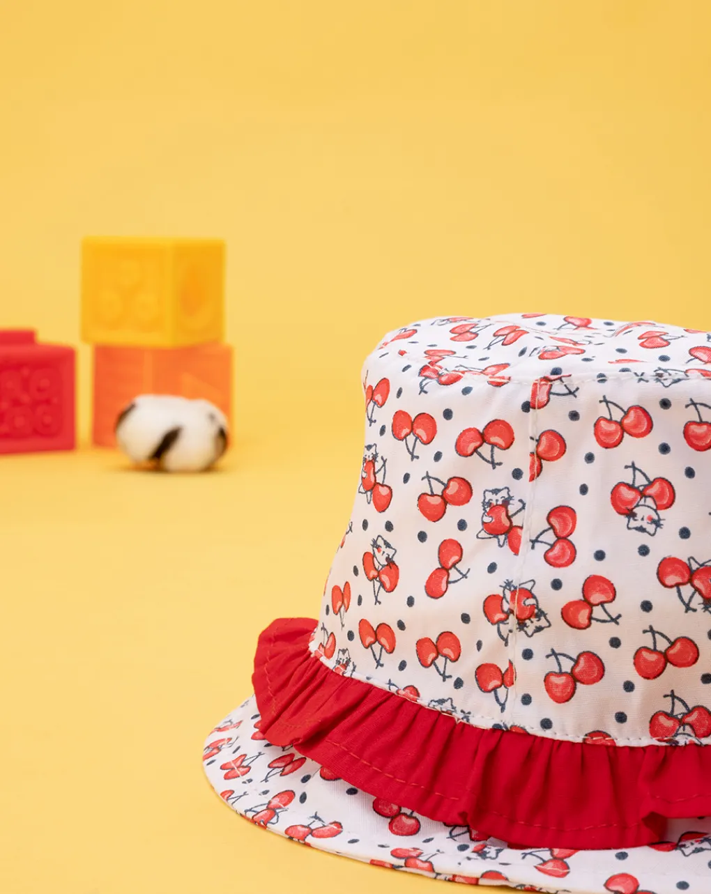 Prenatal Cappelli E Accessori-Cappello Pescatore Bimba Ciliegie