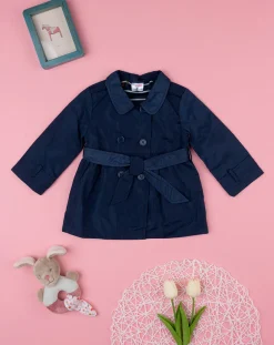 Prenatal Giubbini E Piumini-Cappotto Trench Bimba Blu