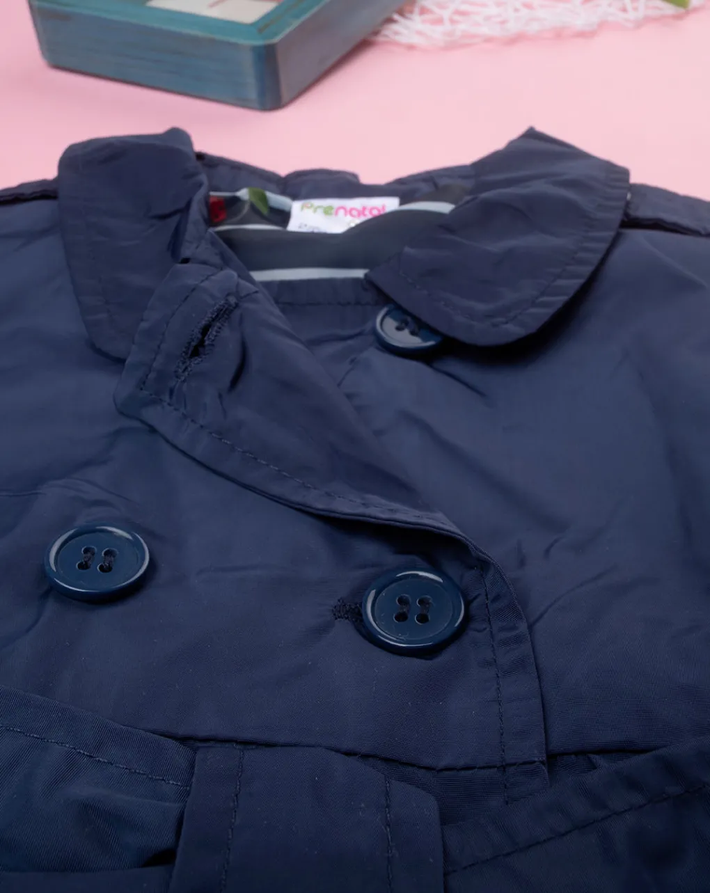 Prenatal Giubbini E Piumini-Cappotto Trench Bimba Blu