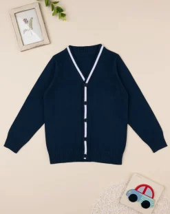 Prenatal Maglioni E Cardigan-Cardigan Basico Blu Bambino Maniche Lunghe