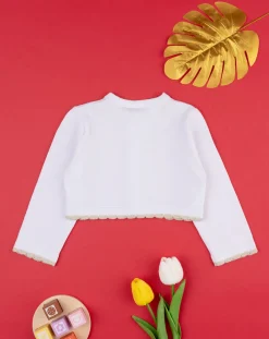 Prenatal Maglioni E Cardigan-Cardigan Bimba Tricot Panna/Oro