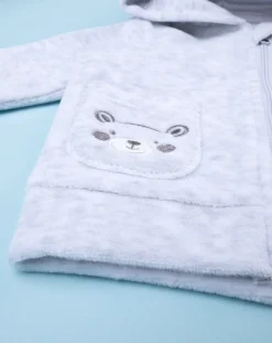 Prenatal Maglioni E Cardigan-Cardigan Bimbo Con Cappuccio Grigio Chiaro