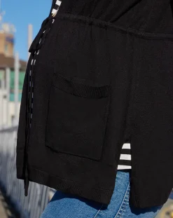 Prenatal Maglieria Premaman-Cardigan Premaman Nero Con Cappuccio