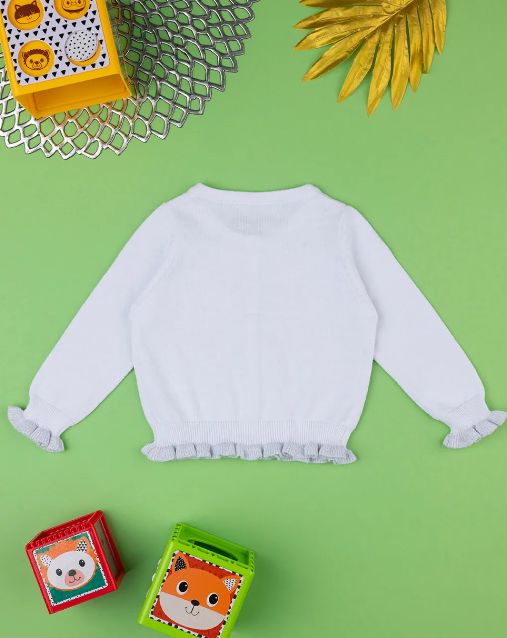 Prenatal Maglioni E Cardigan-Cardigan Tricot Bimba Bianco