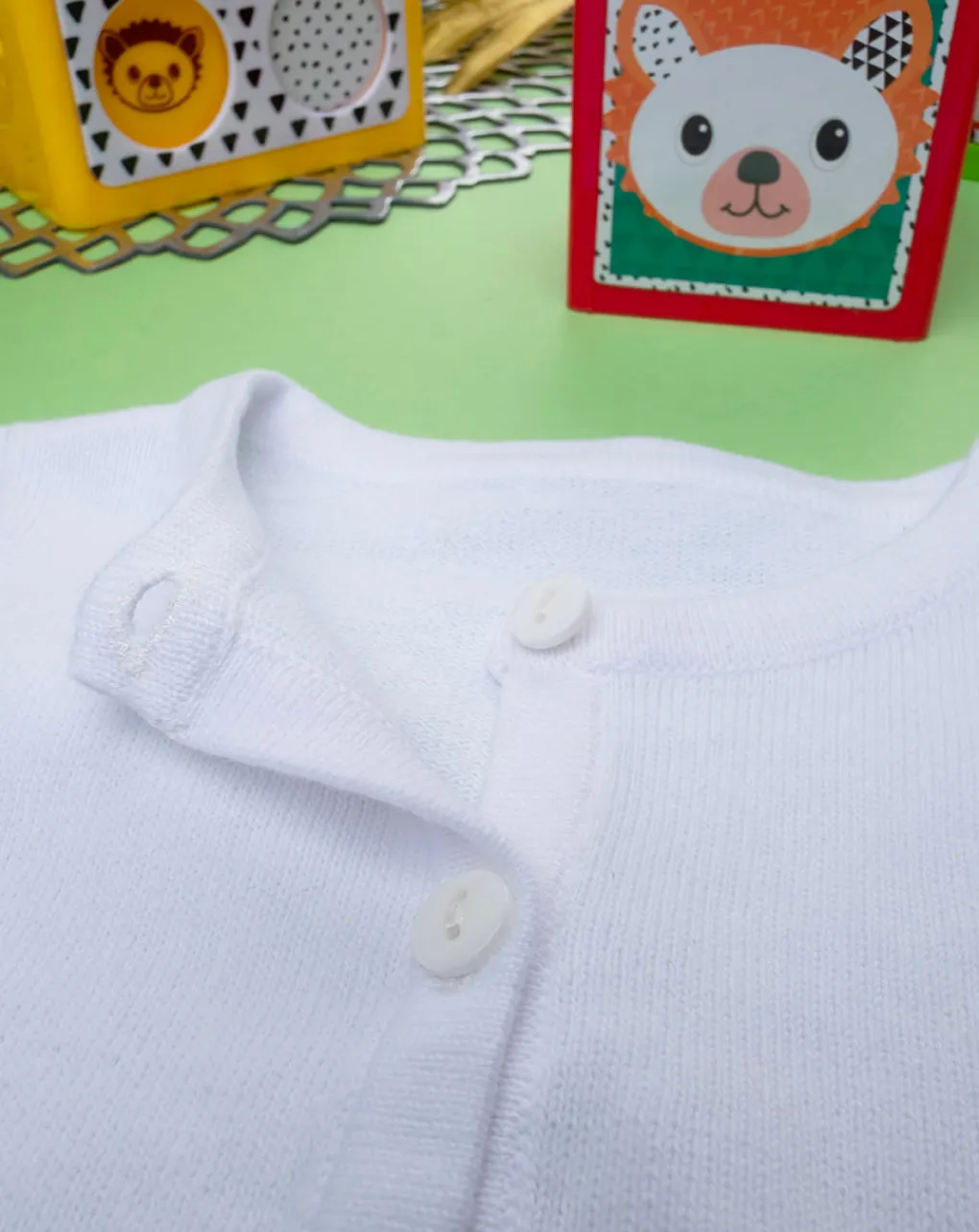 Prenatal Maglioni E Cardigan-Cardigan Tricot Bimba Bianco