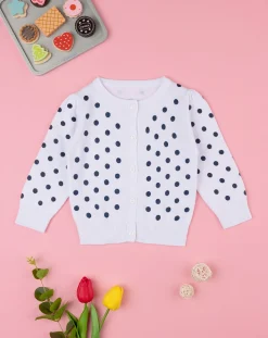 Prenatal Maglioni E Cardigan-Cardigan Tricot Bimba Pois Blu
