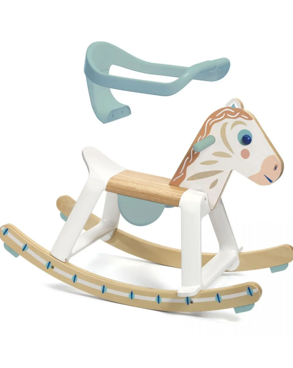 Djeco Cavalcabili E Primi Passi-Cavallo A Dondolo Babycavali In Legno E Plastica -