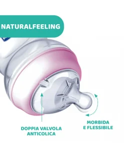Chicco Biberon-- Biberon Naturalfeeling Bimba2M+250 Mlflusso Medio
