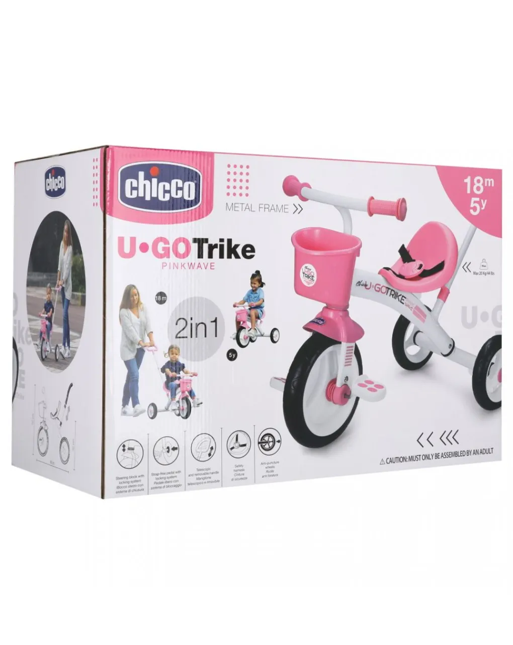 Chicco Tricicli Biciclette Monopattini E Accessori-- Triciclo U-Go Rosa