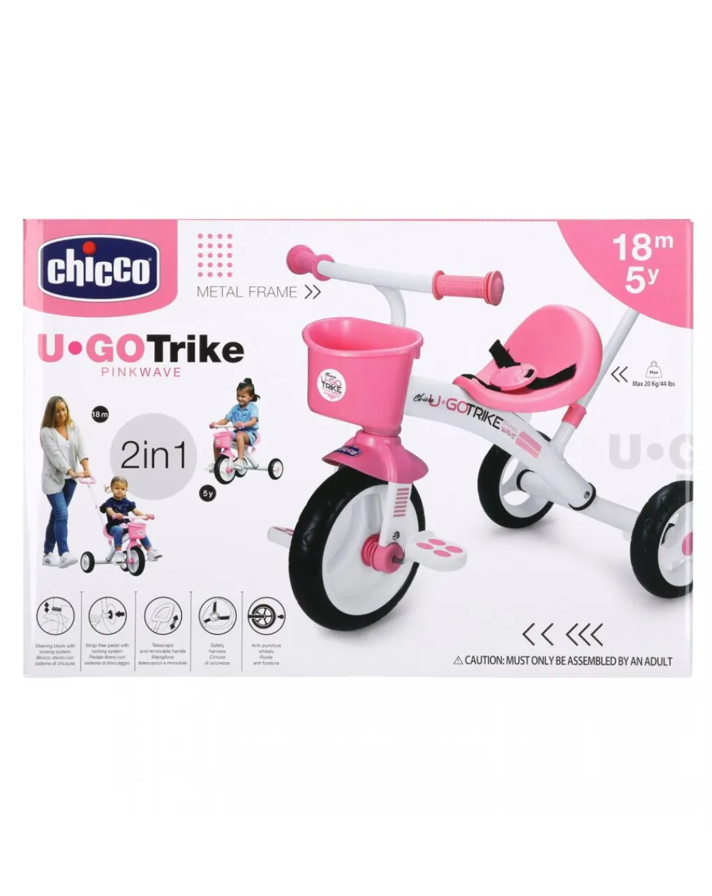 Chicco Tricicli Biciclette Monopattini E Accessori-- Triciclo U-Go Rosa
