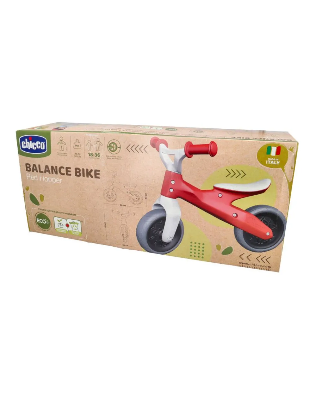 Chicco Tricicli Biciclette Monopattini E Accessori-Balance Bike Rosso Eco+