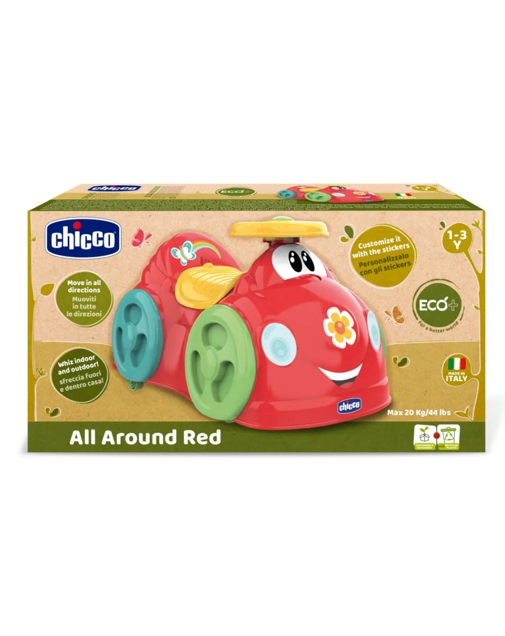 Chicco Cavalcabili E Primi Passi-Cavalcabile All Around Rosso Eco+