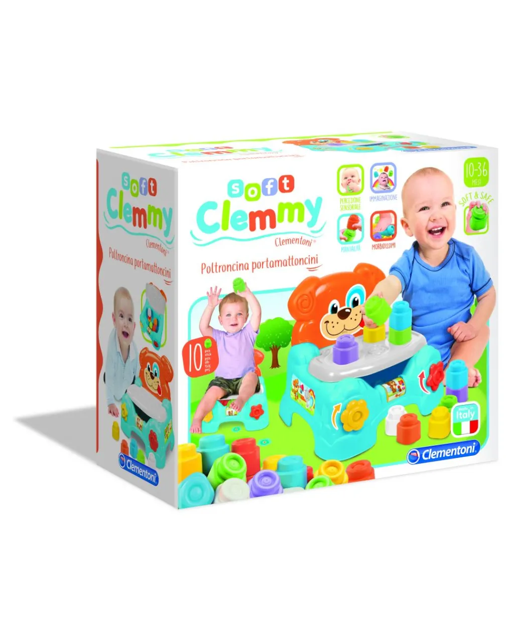 Clementoni Costruzioni Giocattolo-Clemmy - Poltroncina Porta Mattoncini