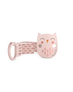 Suavinex Portasucchietti E Catenelle-Clip In Tessuto Bonhomia +0 Mesi Decoro Civetta Rosa -