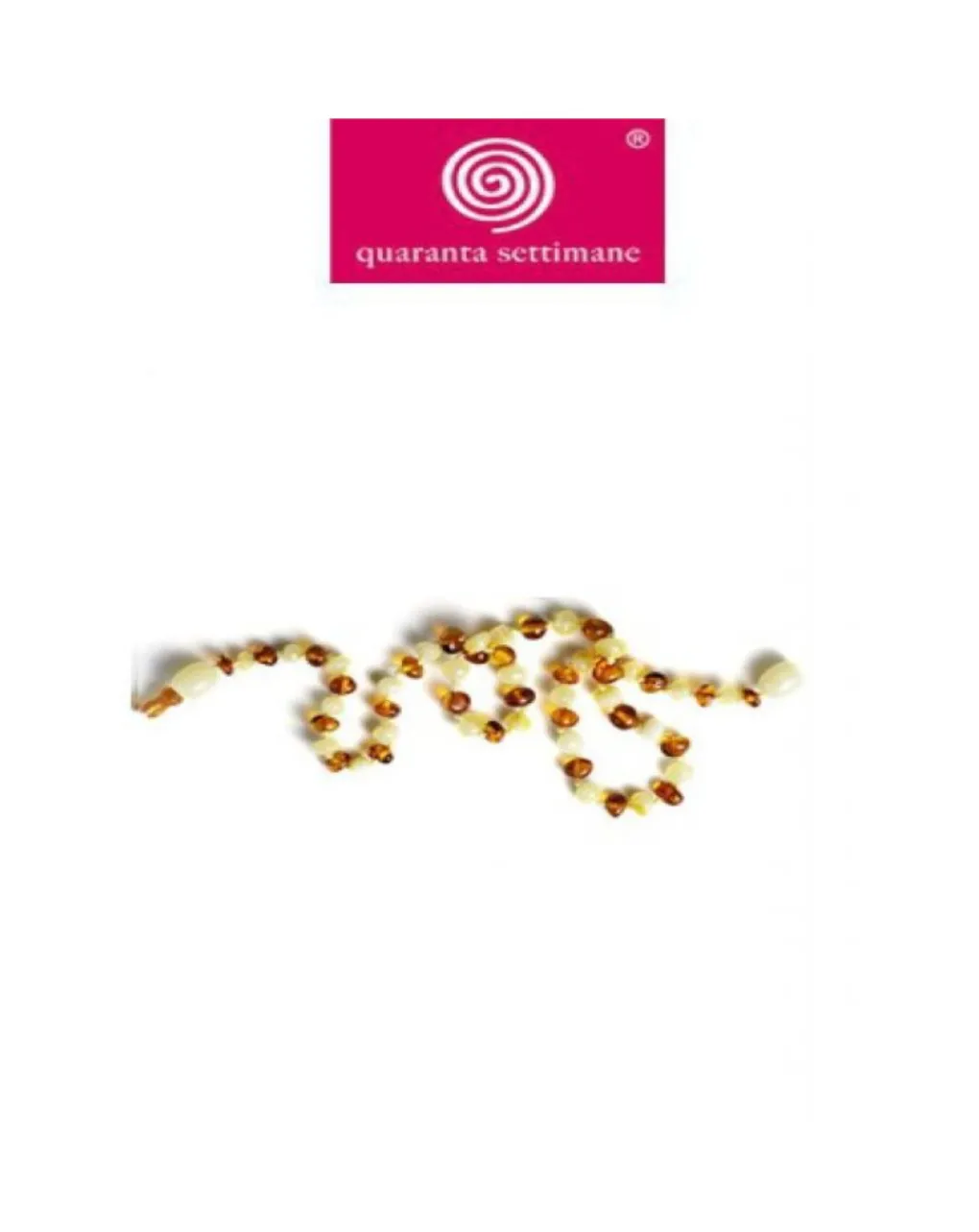 40 Settimane Primi Dentini-Collana Ambra Multicolore Chiara