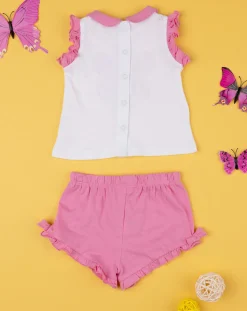 Prenatal Vestiti E Completi-Completo Bimba Farfalla Canotte + Shorts