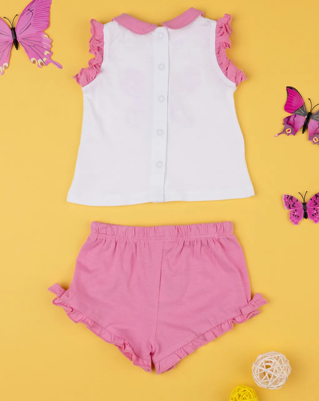 Prenatal Vestiti E Completi-Completo Bimba Farfalla Canotte + Shorts