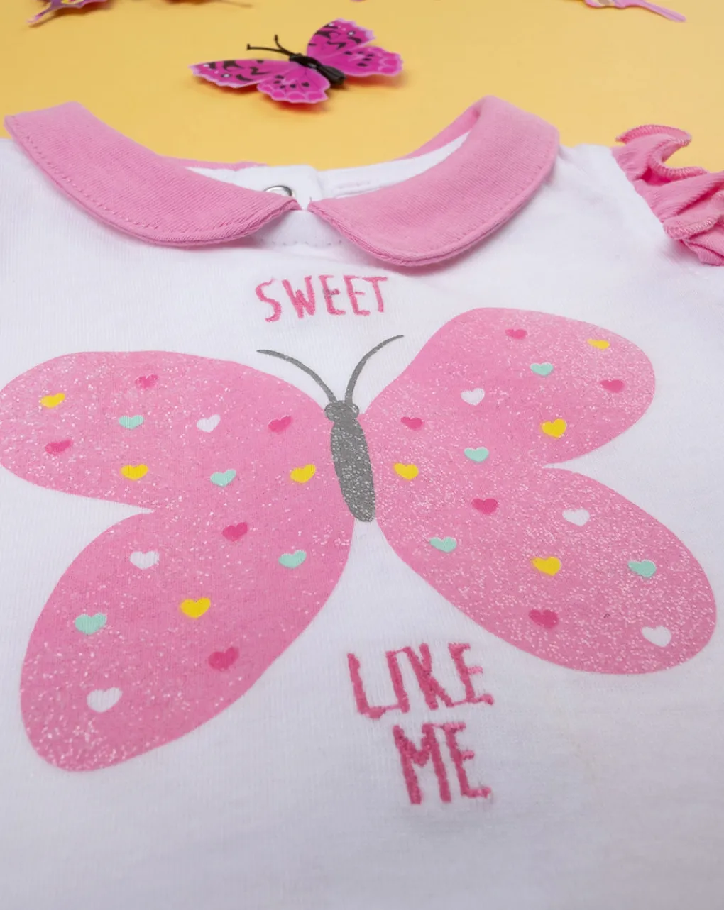 Prenatal Vestiti E Completi-Completo Bimba Farfalla Canotte + Shorts