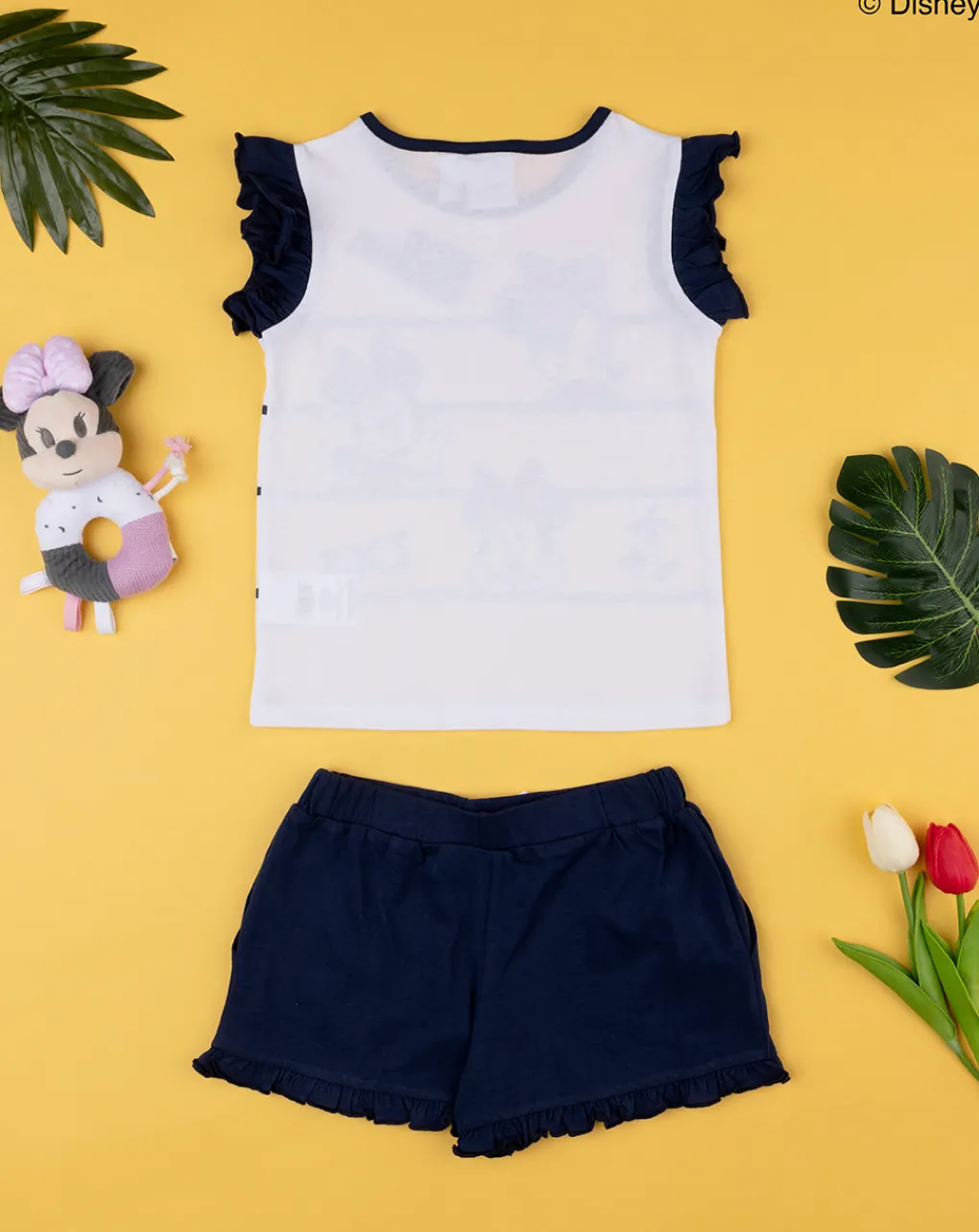 Prenatal Vestiti E Completi-Completo Bimba "Minnie” Bianco/Blu