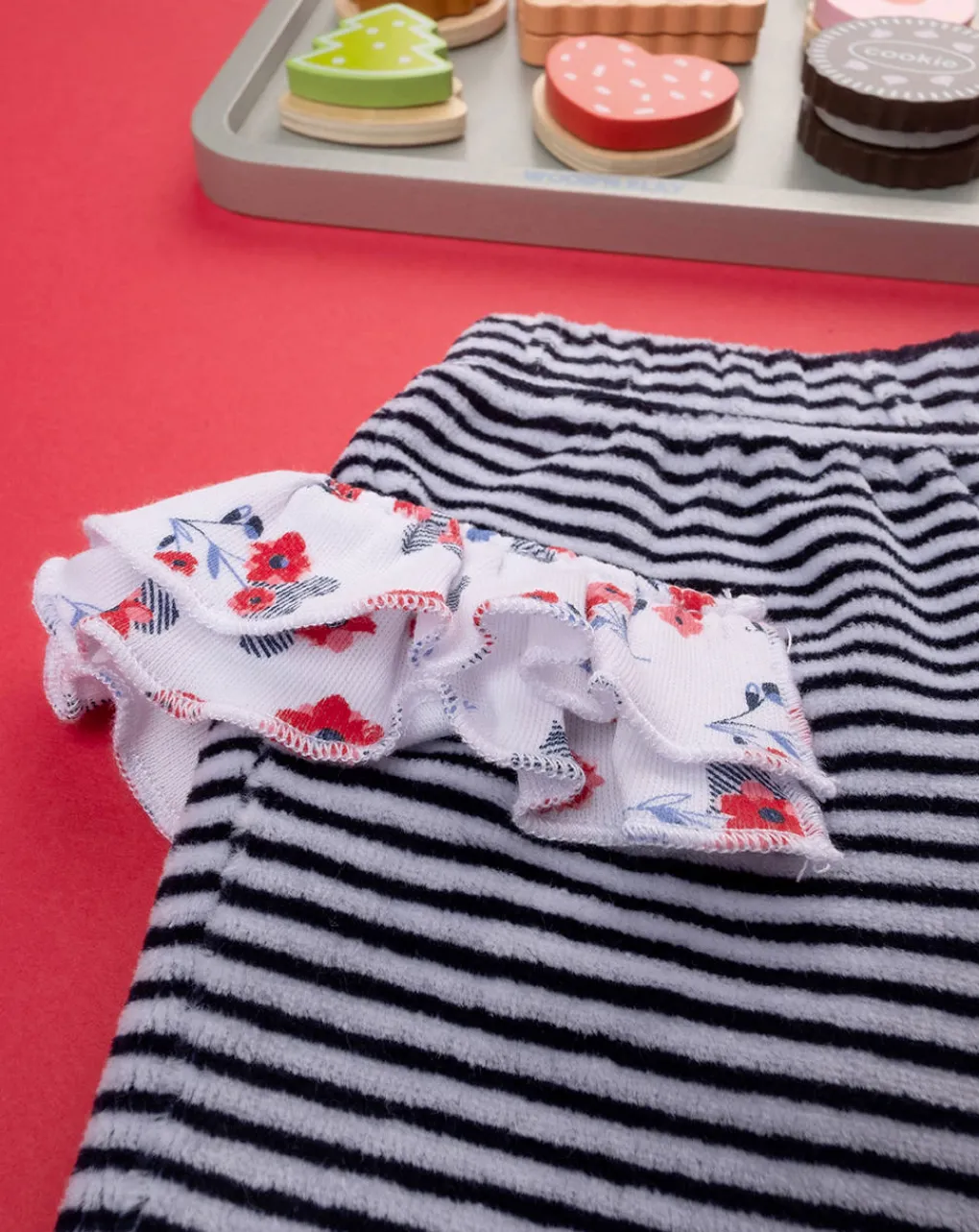 Prenatal Abiti Completi E Tutine-Completo Bimba Rigato Panna & Blu Organic Cotton